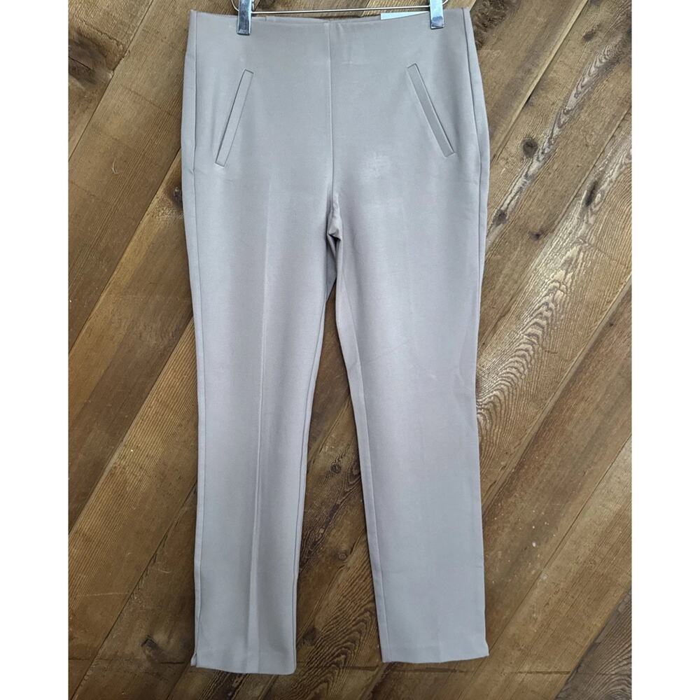 Chicos Womens Beige Juliet Slim Leg Pants So Slimmimg 360 0R Sz 4